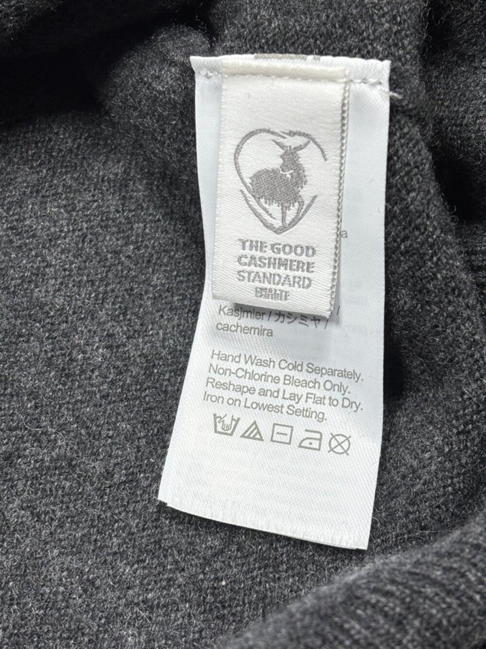 J.Crew Mens Large 100% Cashmere V-neck Sweater Charcoal Gray Style BC464 ECU - Picture 6 of 9